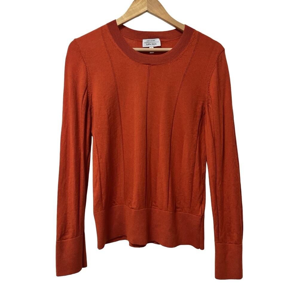 & Other Stories Womens 100% Wool Crew Neck Sweater Size L Orange Layers